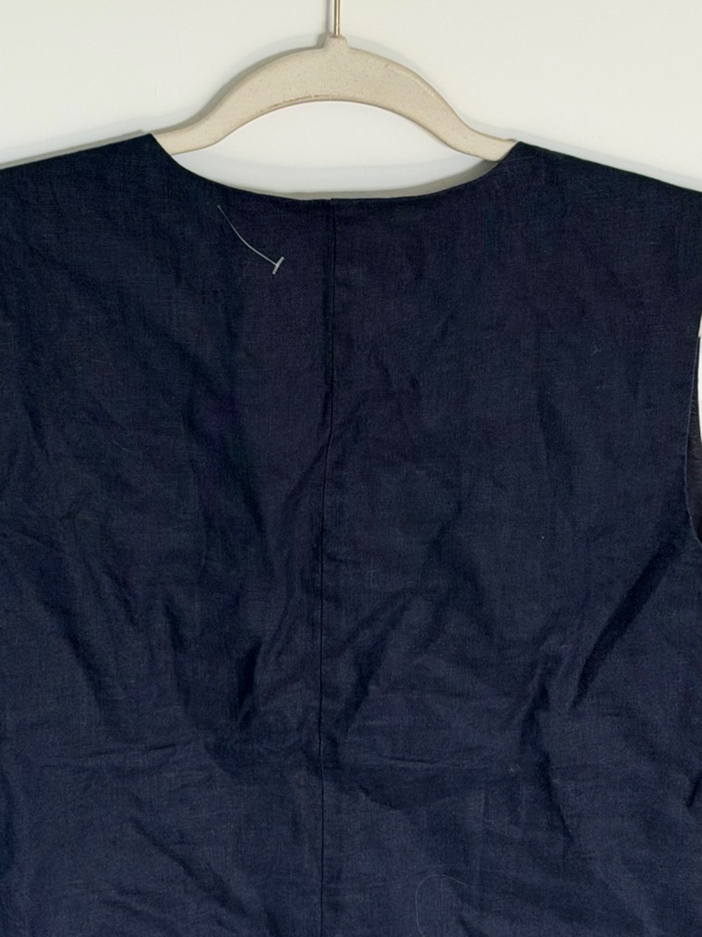 Quince Women's Deep Navy 100% European Linen Vest Size Medium 39848 - Picture 8 of 14